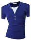 Χαμηλού Κόστους Ανδρικά Μπλουζάκια &amp; Φανελάκια-Ανδρικά T-shirt Ενεργό Μονόχρωμο Λαιμόκοψη V Λεπτό Αγνό Χρώμα Μπλε &amp; Άσπρο Βαθυγάλαζο / Κοντομάνικο / Καλοκαίρι