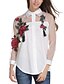 cheap Plus Size Tops-Women&#039;s Shirt Shirt Collar White Daily Weekend Mesh Clothing Apparel Streetwear / Summer / Long Sleeve / Regular Fit