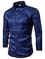 preiswerte Herrenhemden-Herren Solide Paisley-Muster Hemd Druck Langarm Alltag Oberteile Street Schick Blau Purpur Rote