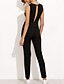 cheap Women&#039;s Jumpsuits-Women&#039;s Jumpsuit Pure Color Fashion Round Neck Streetwear Daily Beach Slim Sleeveless Black S M L Summer