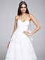 cheap Wedding Dresses-A-Line Sweetheart Neckline Floor Length Organza / Tulle Made-To-Measure Wedding Dresses with Lace / Criss-Cross by LAN TING BRIDE®