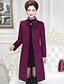 cheap Women&#039;s Coats &amp; Trench Coats-Women&#039;s Party / Daily Casual Fall / Winter Maxi Coat, Solid Colored Stand Long Sleeve Polyester Purple / Red / Navy Blue