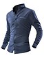 cheap Men&#039;s Casual Shirts-Men&#039;s Shirt Solid Colored Button Down Collar White Navy Blue Light Blue Long Sleeve Daily Work Slim Tops Cotton / Spring / Fall