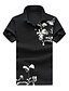 cheap Men&#039;s Polos-Men&#039;s Plus Size Print Polo - Cotton Casual Daily Shirt Collar White / Black / Navy Blue / Gray / Summer / Short Sleeve