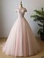 cheap Evening Dresses-Ball Gown Elegant Floral Lace Up Formal Evening Wedding Party Dress Off Shoulder Sleeveless Court Train Lace Satin Tulle with Lace Flower Bandage 2020