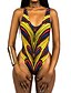 halpa Bikinit ja uima-asut-Naisten Color Block Yksiosainen Uima-asut Väripaletti Bandeau Keltainen