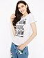 Χαμηλού Κόστους Γυναικεία T-Shirts-Γυναικείο T-shirt Καθημερινά Απλό Γράμμα,Κοντομάνικο Στρογγυλή Λαιμόκοψη Καλοκαίρι Λεπτό Βαμβάκι