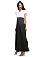 cheap Evening Dresses-A-Line Color Block Dress Prom Ankle Length Short Sleeve Notched Satin with Sash / Ribbon 2023