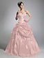 cheap Evening Dresses-Ball Gown Luxurious Quinceanera Prom Dress Sweetheart Neckline Sleeveless Sweep / Brush Train Taffeta with Crystals Draping 2021