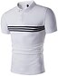 abordables T-shirts décontractés pour hommes-Homme T shirt Tee Floral Couleur Pleine Col de Chemise Blanche Noir Manches Courtes du quotidien Sortie Mince Hauts Coton / Eté / Eté