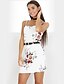 cheap Women&#039;s Dresses-Women&#039;s Floral Daily / Going out Bodycon / Sheath Dress - Floral Strap Summer White M L XL / Slim