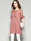 cheap Women&#039;s Dresses-Women&#039;s Ruffle Holiday Going out Casual / Daily Simple Flare Sleeve Mini A Line Loose Sheath Dress - Solid Colored Lace Cut Out Mesh Summer Cotton Lace Black Blushing Pink / Beach