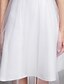 Χαμηλού Κόστους Νυφικά Φορέματα-Φορεματα για γαμο Γραμμή Α Λαιμός σέσουλα Αμάνικο Μέχρι το γόνατο Τούλι Νυφικά φορέματα Με Διακοσμητικά Επιράμματα Χιαστί 2023