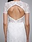cheap Wedding Dresses-Mermaid / Trumpet Jewel Neck Sweep / Brush Train Lace Custom Wedding Dresses with Lace by LAN TING BRIDE®