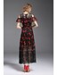 Χαμηλού Κόστους Γυναικεία Φορέματα-Γυναικεία Φόρεμα σε ευθεία γραμμή Μίντι φόρεμα Μαύρο Κοντομάνικο Πολύχρωμο Δαντέλα Φιόγκος Στάμπα Καλοκαίρι Στρογγυλή Λαιμόκοψη Βίντατζ Κομψό στυλ street Πάρτι Φουσκωτό Μανίκι Φαρδιά Ώμοι Έξω Τ M L XL
