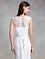 cheap Wedding Dresses-Wedding Dresses Mermaid / Trumpet Bateau Neck Sleeveless Floor Length Chiffon Bridal Gowns With Lace 2023