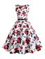 cheap Women&#039;s Dresses-Women&#039;s Vintage Sheath Swing Dress - Floral, Vintage Style High Rise