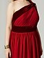 cheap Special Occasion Dresses-A-Line Elegant Dress Holiday Sweep / Brush Train Sleeveless One Shoulder Chiffon with Sash / Ribbon Pleats Side Draping 2023
