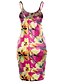 cheap Women&#039;s Dresses-Women&#039;s Floral Fuchsia Blue Dress Boho Summer Club Beach Bodycon Floral Strap Backless Printing S M