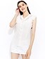 abordables Blusas y camisas de mujer-Mujer Tallas Grandes Encaje Blusa, Escote en Pico Un Color Blanco XXL / Verano