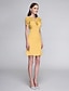 Χαμηλού Κόστους Φορέματα ειδικών περιστάσεων-Ίσια Γραμμή Λαιμόκοψη V Κοντό / Μίνι Σιφόν Φόρεμα με Διακοσμητικά Επιράμματα με TS Couture®