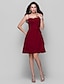 お買い得  Robes de Cocktail-A-Line Elegant Homecoming Cocktail Party Dress Spaghetti Strap Sleeveless Knee Length Chiffon with Tier 2022