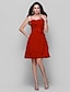 お買い得  Robes de Cocktail-A-Line Elegant Homecoming Cocktail Party Dress Spaghetti Strap Sleeveless Knee Length Chiffon with Tier 2022