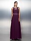 cheap Special Occasion Dresses-A-Line Cut Out Furcal Prom Formal Evening Dress Jewel Neck Sleeveless Floor Length Chiffon with Sash / Ribbon Beading Draping
