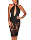 cheap Romantic Lace Dresses-Women&#039;s Bodycon Sleeveless Blue Patchwork Lace Backless Bow Spring Summer Deep V Streetwear Party Daily Club Skinny Lace Black Blue S M L XL / Sexy