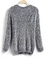 preiswerte Damen Pullover-Damen Standard Pullover-Strand Solide Rundhalsausschnitt Langarm Andere Frühling Herbst Mittel Mikro-elastisch