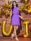 Χαμηλού Κόστους Φορέματα ειδικών περιστάσεων-Ίσια Γραμμή Με Κόσμημα Μέχρι το γόνατο Σιφόν Κοκτέιλ Πάρτι Φόρεμα με Χάντρες / Ζώνη / Κορδέλα με TS Couture®