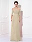 cheap Prom Dresses-Sheath / Column Minimalist Dress Wedding Guest Formal Evening Sweep / Brush Train Half Sleeve Off Shoulder Bridesmaid Dress Chiffon with Ruched Draping 2023