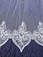 رخيصةأون طرحات الزفاف-Two-tier Cut Edge / Lace Applique Edge الحجاب الزفاف Cathedral Veils مع Scattered Bead Floral Motif Style / زينة دانتيل / تول / كلاسيكي