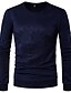 preiswerte Lässige T-Shirts für Herren-Herren T Shirt Hemd Einfarbig Rundhalsausschnitt Weiß Schwarz Marineblau Langarm Täglich Wochenende Schlank Oberteile / Frühling / Herbst