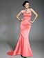 cheap Special Occasion Dresses-Mermaid / Trumpet Strapless Sweep / Brush Train Satin Open Back / Celebrity Style Formal Evening Dress with Beading by TS Couture®