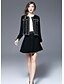 cheap Women&#039;s Jackets-Women&#039;s Jacket Casual Jacket Regular Pure Color Petite Coat Black Going out Winter Round Neck Regular Fit S M L XL / Long Sleeve / Color Block