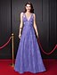 cheap Prom Dresses-A-Line Elegant Dress Prom Floor Length Sleeveless V Neck All Over Lace V Back with Beading 2023