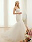 cheap Wedding Dresses-Wedding Dresses Sweep / Brush Train Mermaid / Trumpet Strapless Sweetheart Tulle With Button Criss-Cross 2023 Winter Bridal Gowns