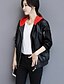 cheap Women&#039;s Leather &amp; Faux Leather Jackets-Women&#039;s Going out Street chic Leather Jacket - Solid Colored
