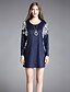 cheap Women&#039;s Dresses-Women&#039;s Blue Dress Vintage Fall Daily Going out Tunic Floral Print L XL Loose