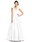 cheap Prom Dresses-A-Line Elegant Wedding Guest Prom Dress V Neck Sleeveless Floor Length Satin with Criss Cross Crystals 2021