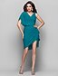 cheap Special Occasion Dresses-Sheath / Column Chic &amp; Modern Dress Homecoming Asymmetrical Sleeveless V Neck Chiffon V Back with Ruched Side Draping 2022