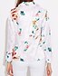 cheap Women&#039;s Blazer&amp;Suits-Women&#039;s Going out / Casual / Daily Simple Spring / Fall Short Blazer Shirt Collar Long Sleeve Polyester Print Blushing Pink