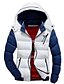 cheap Men&#039;s Downs &amp; Parkas-Men&#039;s Winter Padded Parka Daily Color Block Cotton Long Sleeve Hooded White / Black / Red M / L / XL