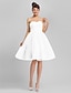 זול שמלות לאירועים מיוחדים-גזרת A לב (סוויטהארט) באורך  הברך טול שמלה עם חרוזים / בד בהצלבה על ידי TS Couture®
