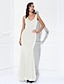 cheap Evening Dresses-Sheath / Column Elegant Dress Wedding Guest Prom Floor Length Sleeveless V Neck Sequined V Back with Sequin 2023