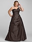 cheap Evening Dresses-A-Line Elegant Prom Formal Evening Dress One Shoulder Sleeveless Floor Length Taffeta with Beading Side Draping 2020