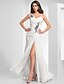 cheap Evening Dresses-Sheath / Column Elegant Furcal Holiday Formal Evening Dress Spaghetti Strap Sleeveless Floor Length Chiffon with Ruched Beading 2022