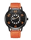 cheap Sport Watches-Men&#039;s Sport Watch Japanese Quartz Genuine Leather Black / Blue / Red 30 m Calendar / date / day Analog Fashion - Yellow Red Orange