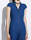 cheap Women&#039;s Jumpsuits &amp; Rompers-Women&#039;s Going out Street chic Jumpsuit - Solid Colored, Denim Shirt Collar
